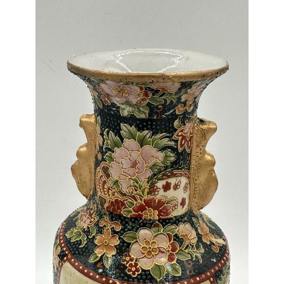 Antique Porcelain Vase Gold Gilded Geisha Hand Painted 7.75" Tall - Picture 2 of 8